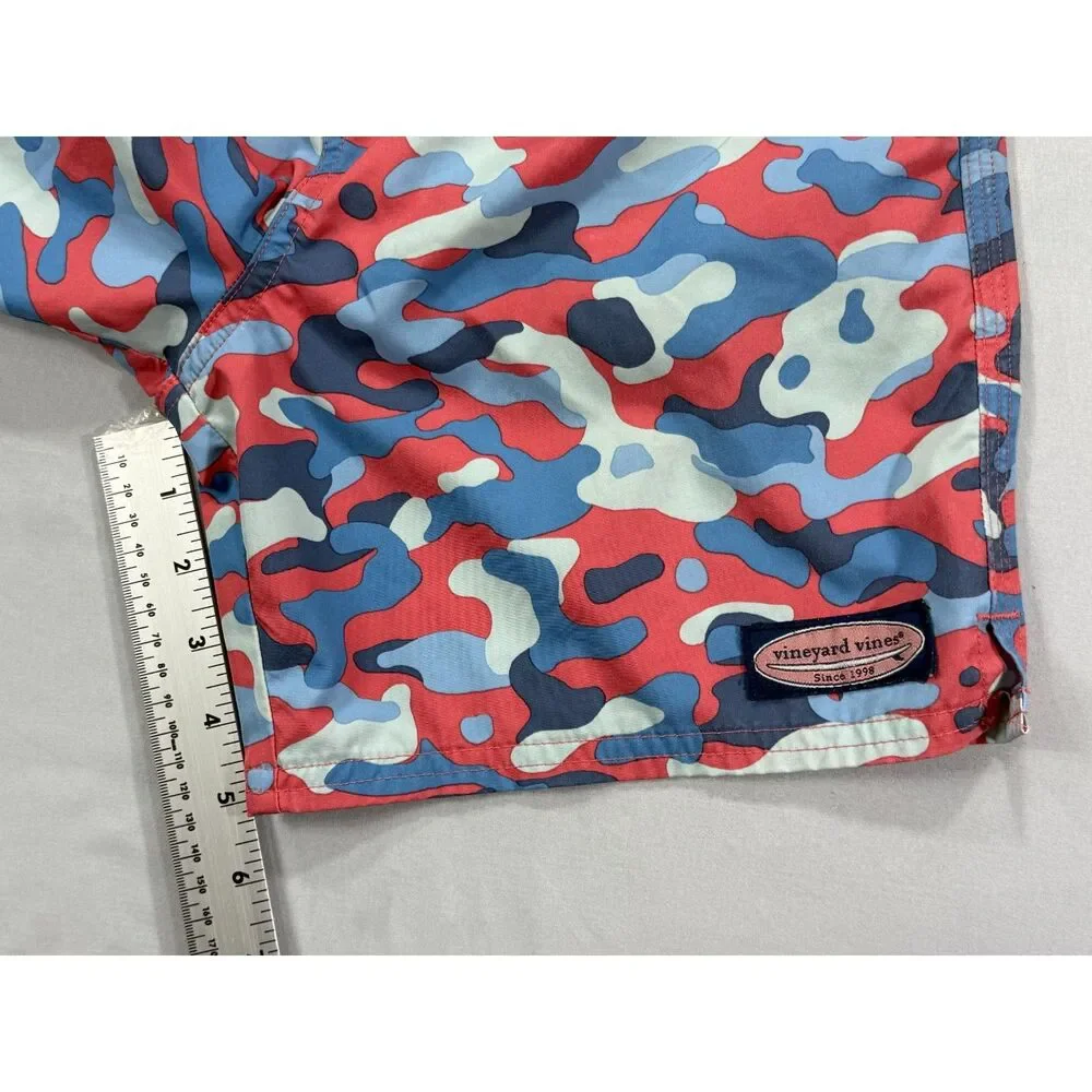 Vineyard Vines Boys Chappy Swim Trunks Size S 8-10 Camo Pattern Lined